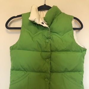 A.E. Down Vest- reversible green and white
